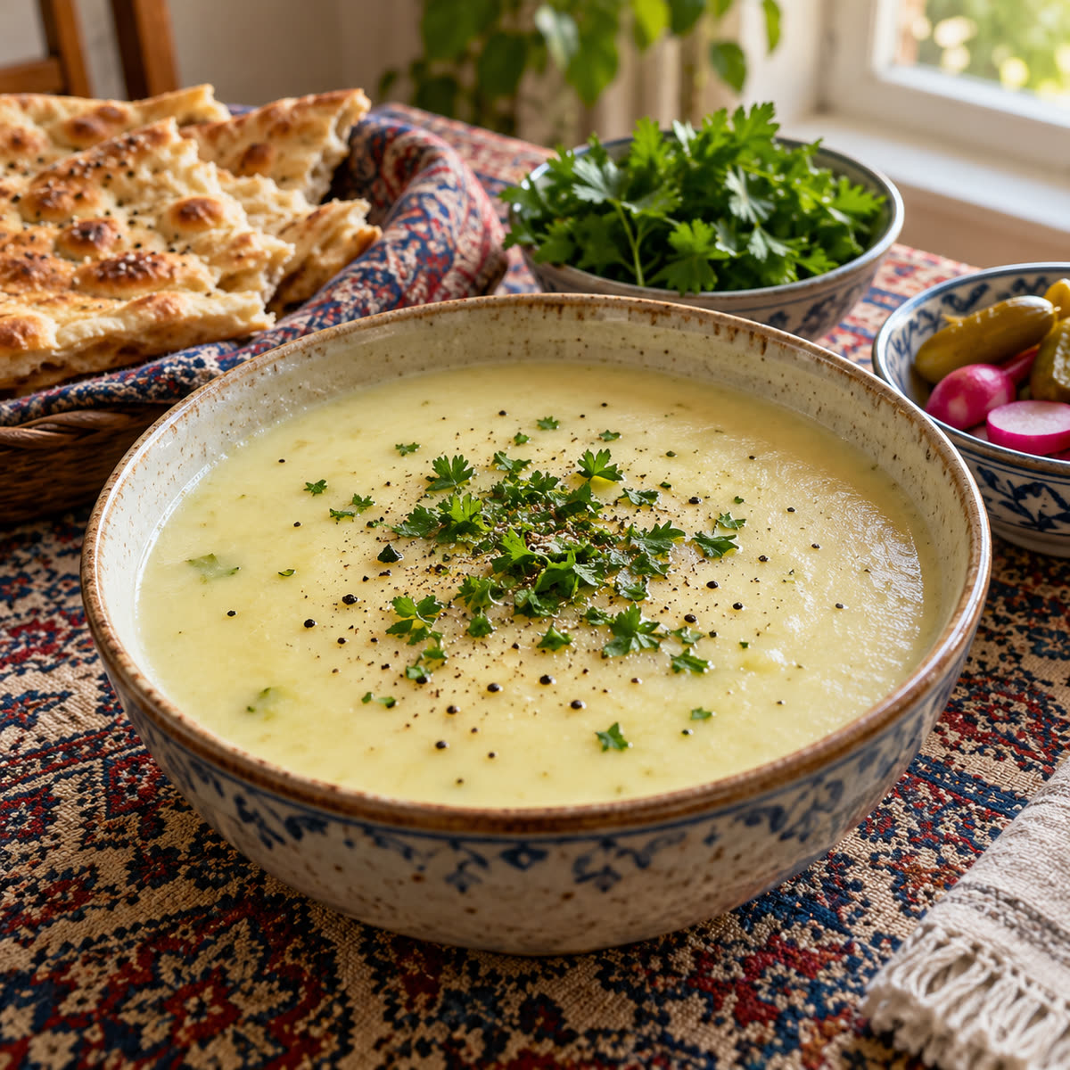 سوپ ترهفرنگی و سیبزمینی