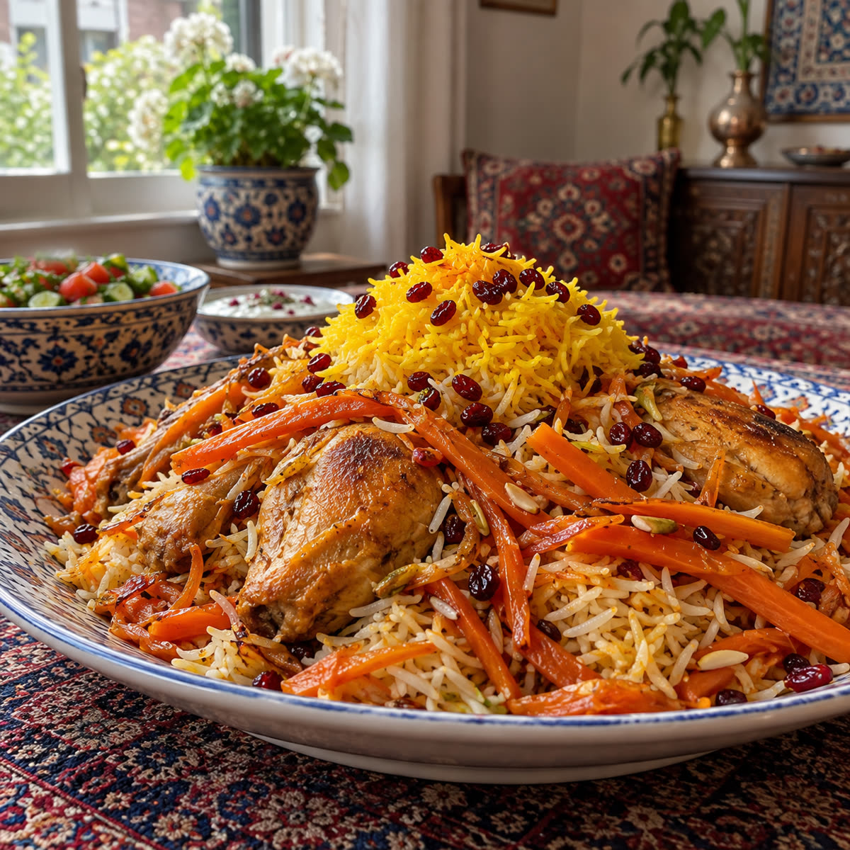 هویج‌پلو با مرغ