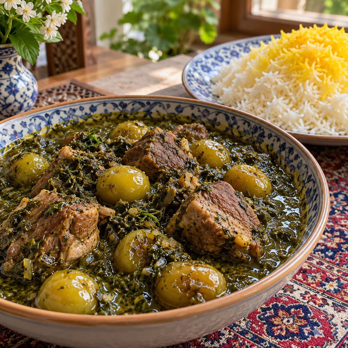 خورش گوجه سبز