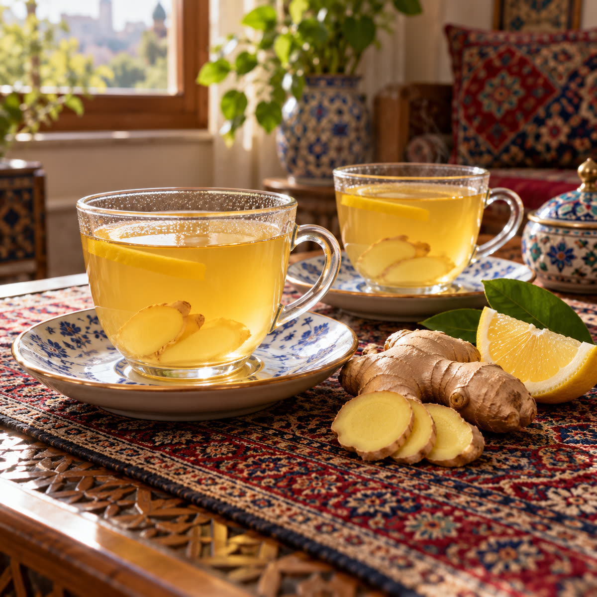 دمنوش زنجبیل و لیمو