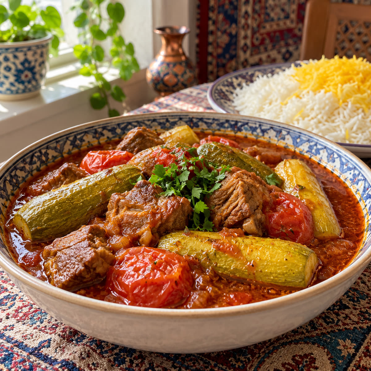 خورش کدو سبز