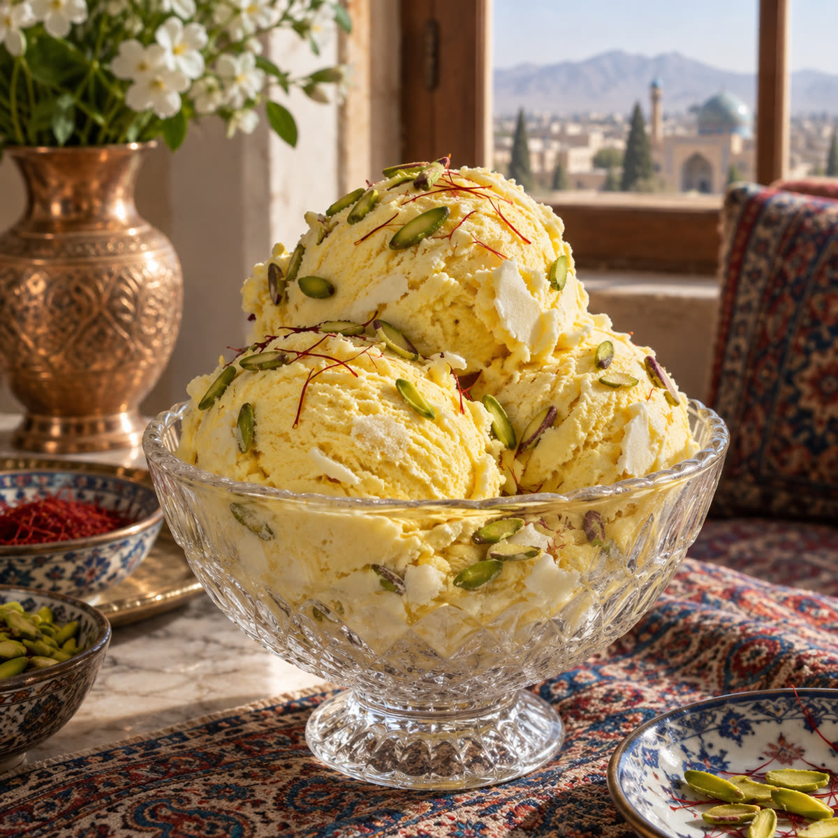 بستنی سنتی زعفرانی